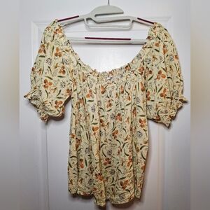 Yerse Gorgeous Floral Bohemian Top (XL)